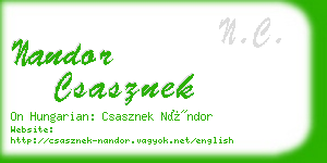 nandor csasznek business card